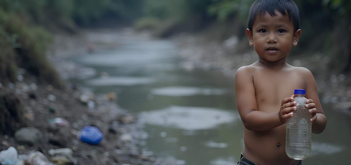 Children Hold Bottle